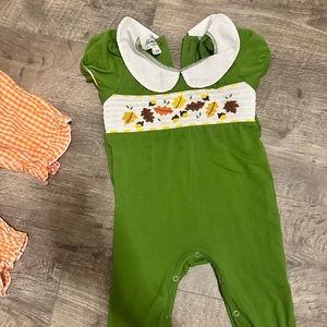 Fall smocked romper
